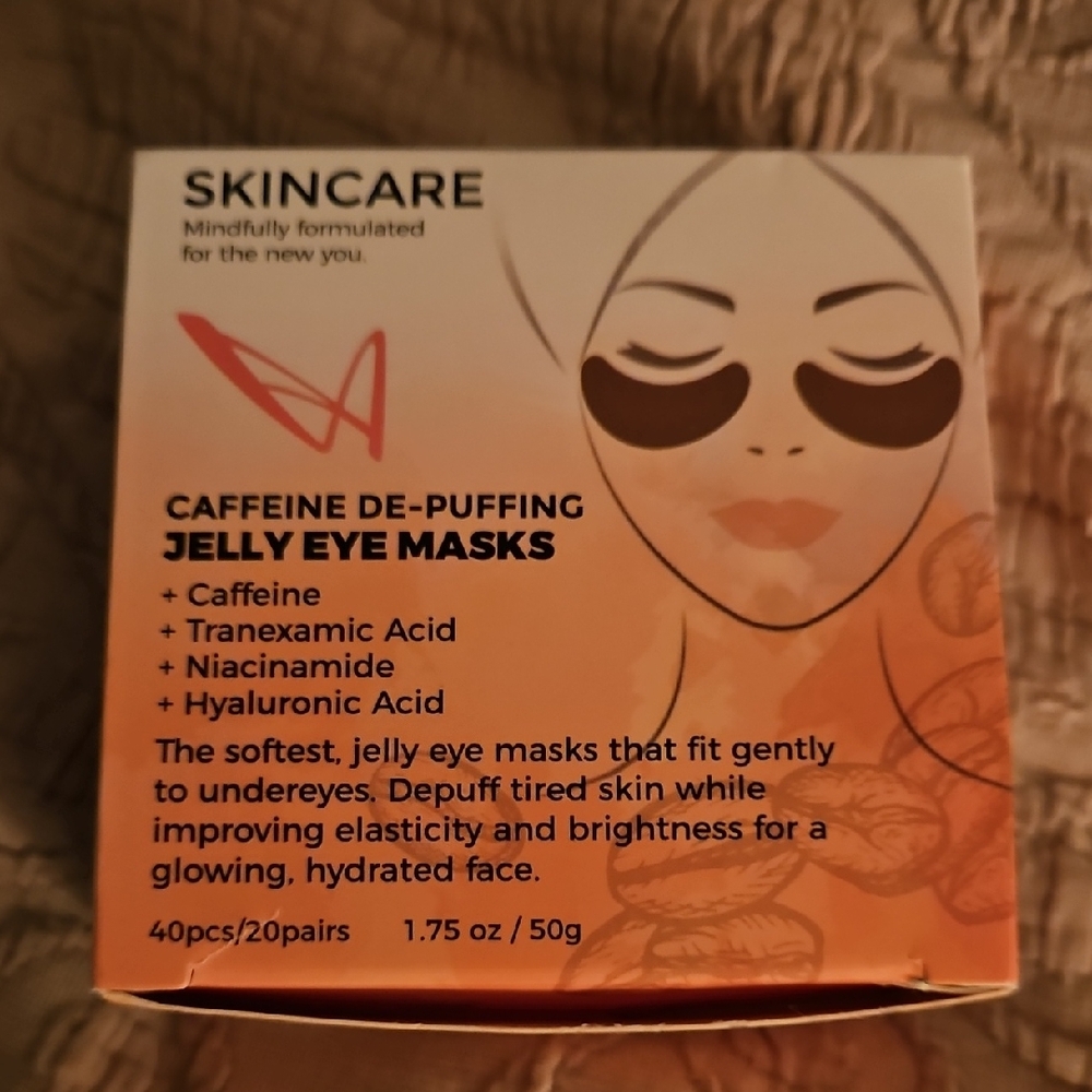 Splash Skincare Caffeine Jelly Eye Masks - Orange and Black
